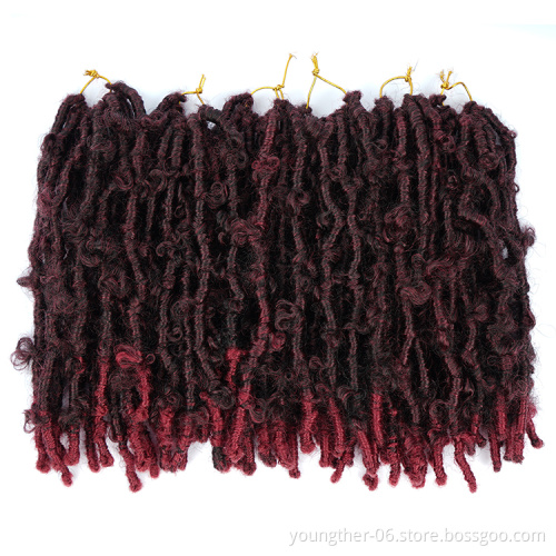 Synthetic Butterfly Locs Braiding Hair Distressed Water Wave Faux Loc Crochet Wavy Dread Butterfly Locs Braids